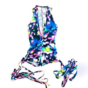 Mapale multicolored festival one piece with leg ties size M